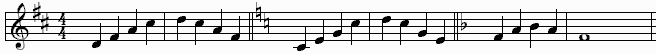 musical piece with sections in different keys