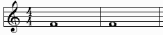 Picture of bars with whole notes in them